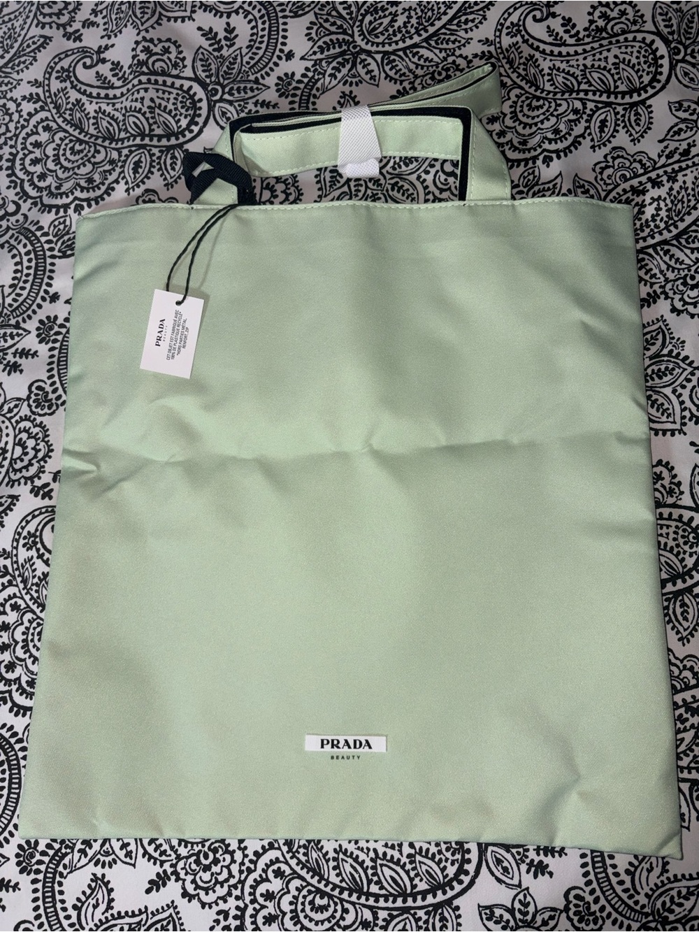 Prada Light Green Messenger Tote Bag